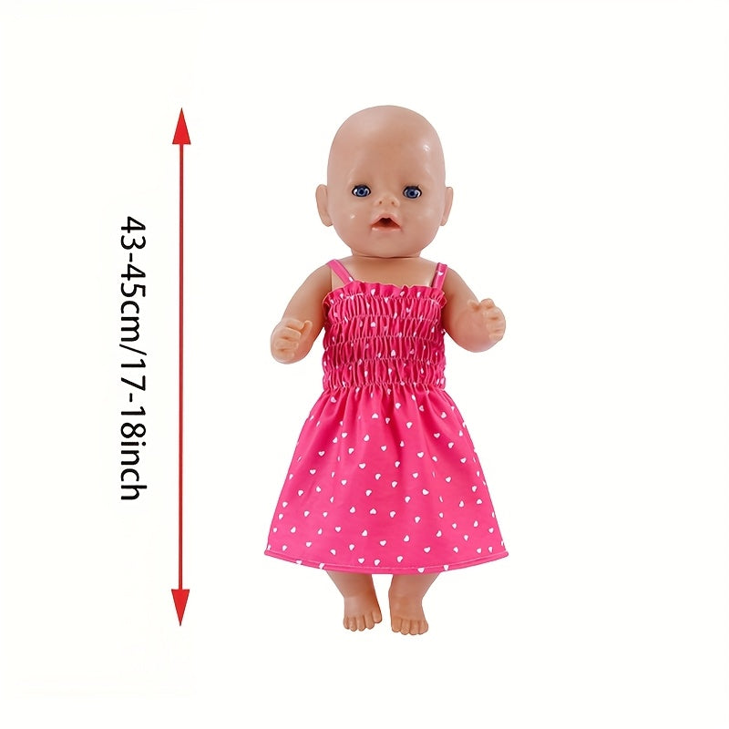 Purple & Pink Polka Dot Tiered Skirt for 17-18 Inch Dolls