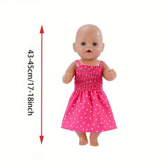 Purple & Pink Polka Dot Tiered Skirt for 17-18 Inch Dolls
