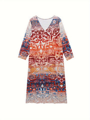 Retro Dress Women's Plus Maxi Dress