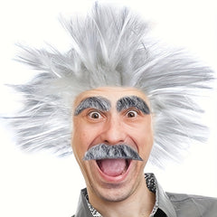 Mad Scientist Costume Wig Physicist Wig Dress Up Mask