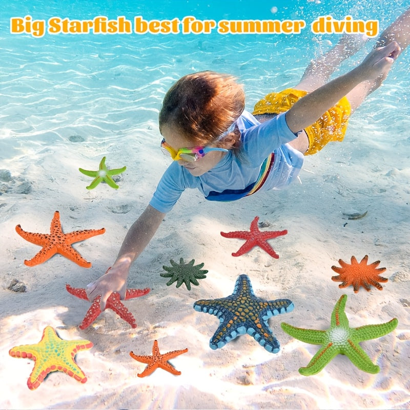 7pcs Soft Rubber Starfish Toys Colorful Beach & Pool Playset for Kids 3