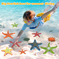 7pcs Soft Rubber Starfish Toys Colorful Beach & Pool Playset for Kids 3