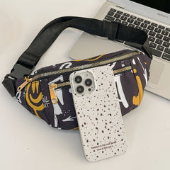 Graffiti Waist Bag for Outdoor Sports Universal Printing Messenger Bag
