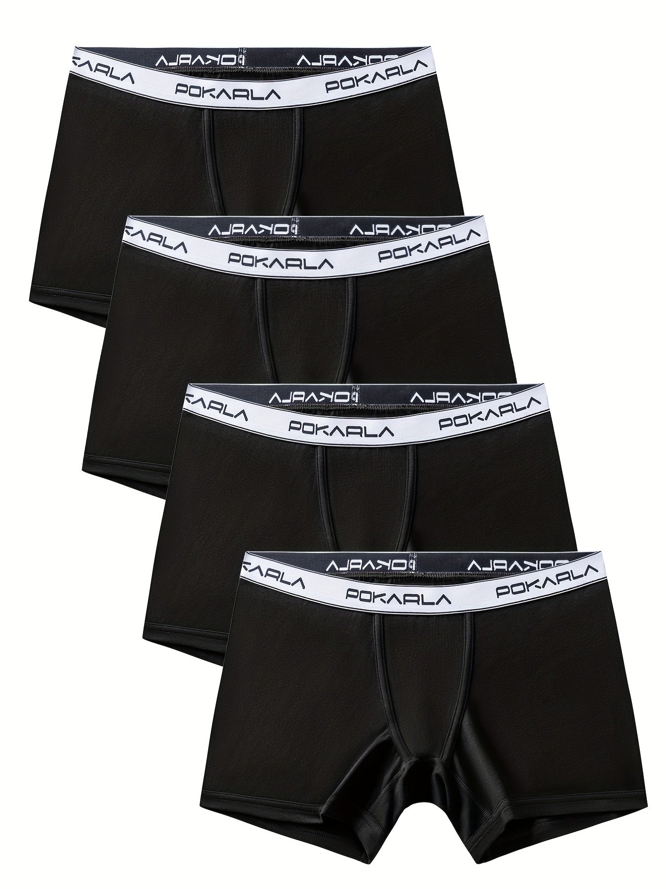 4 Pack Plus Size Double Layered Crotch Boxer Briefs Set