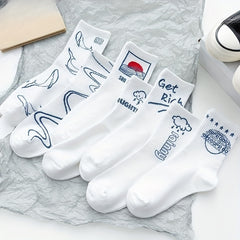 Letter Graffiti Print Socks for Women