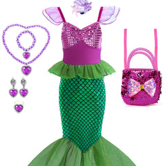 Toddler Mermaid Princess Costume Dress with Accessories