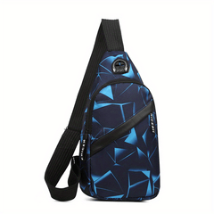 Geo Pattern Sling Bag Lightweight Crossbody Chest Purse