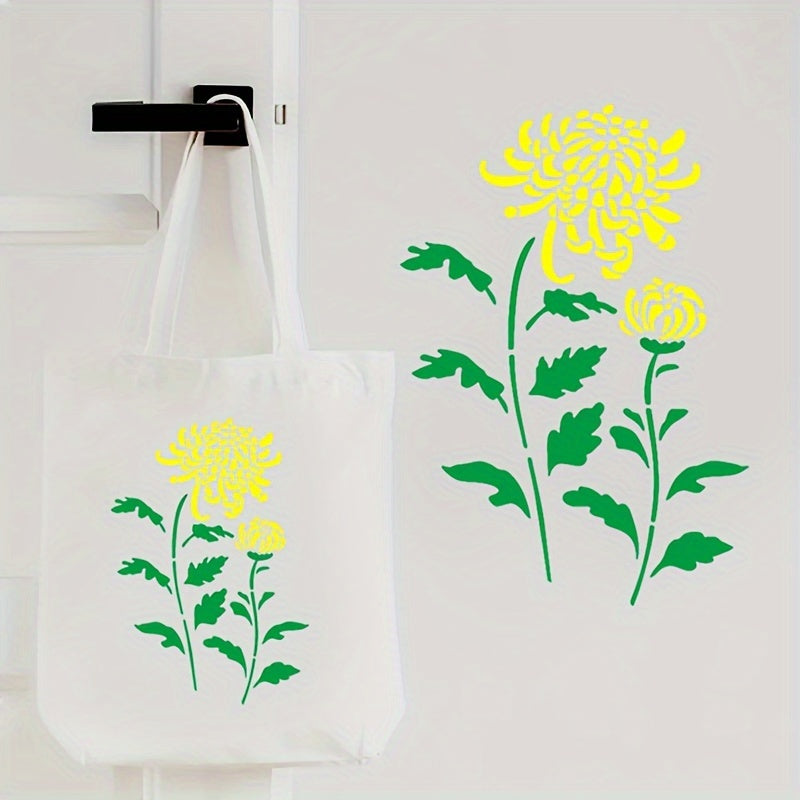 Chrysanthemum Bamboo Pattern Stencil for DIY Painting on Wall Fabric Furniture