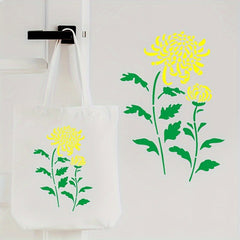 Chrysanthemum Bamboo Pattern Stencil for DIY Painting on Wall Fabric Furniture