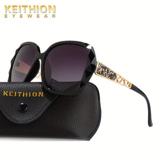 Oversized Polarized Sunglasses Rhinestone Gradient Lens UV Protection