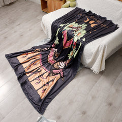 Flannel Butterfly Pattern Blanket Winter Warm Blanket