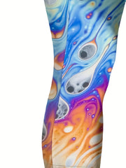 Art Splash Print Skinny Capris Leggings Casual Crop Leggings