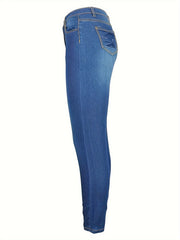 Plus Solid High Rise Stretch Skinny Jeans