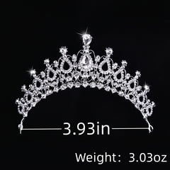 Silvery Crystal Wedding Crown Headband Bridal Tiara
