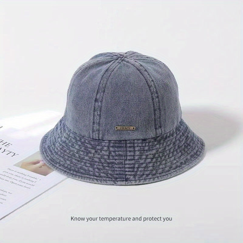 Denim Bucket Hat Men's Women's Versatile Retro Basin Hat