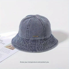 Denim Bucket Hat Men's Women's Versatile Retro Basin Hat