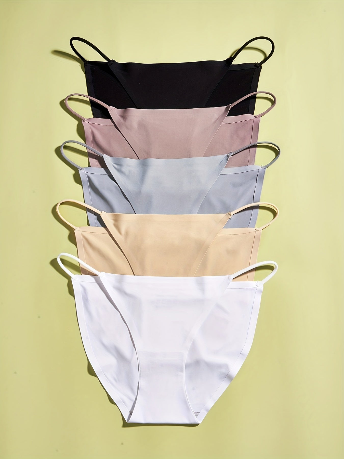 5pcs Seamless Solid Panties Soft & Comfy Lingerie Underwear