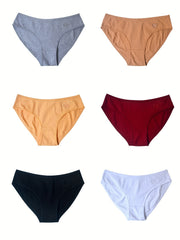 6pcs Heart Embroidery Briefs Hollow Out Intimates Panties