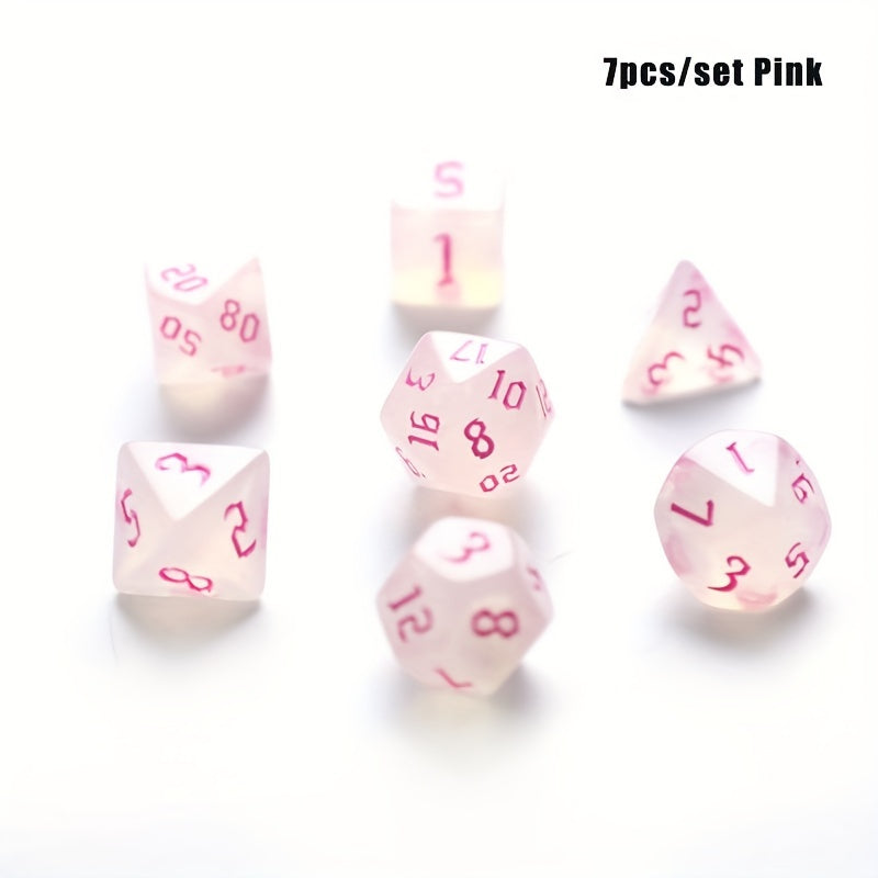 7pcs Iridescent Glitter Polyhedral Dice Set - Christmas Thanksgiving Gift