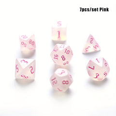7pcs Iridescent Glitter Polyhedral Dice Set - Christmas Thanksgiving Gift