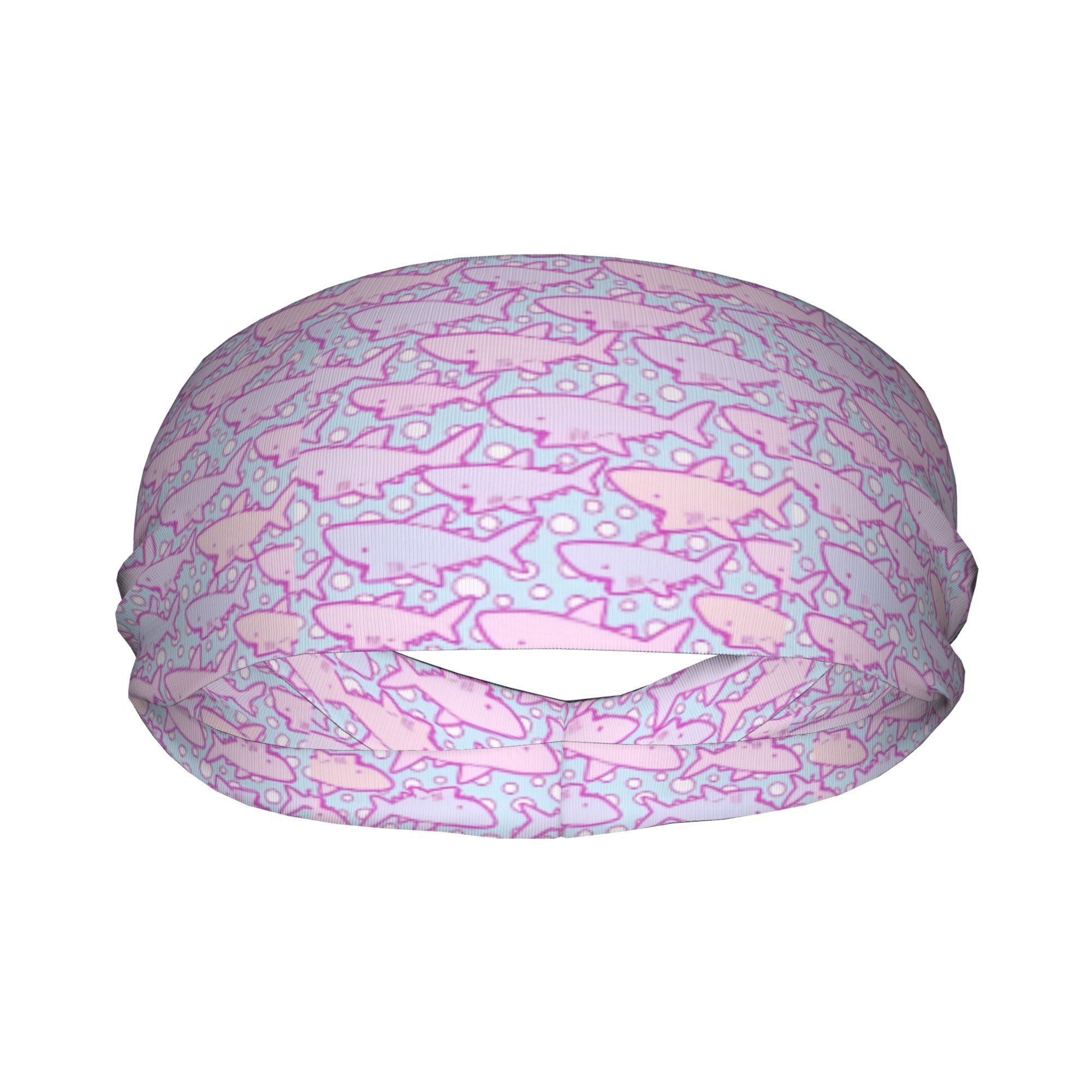 Shark Print Sports Headband Sweat Wicking Stretchy & Breathable Polyester