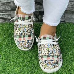 Geometric Flat Shoes Women's Casual Lightweight Soft Comfortable Walking Shoes