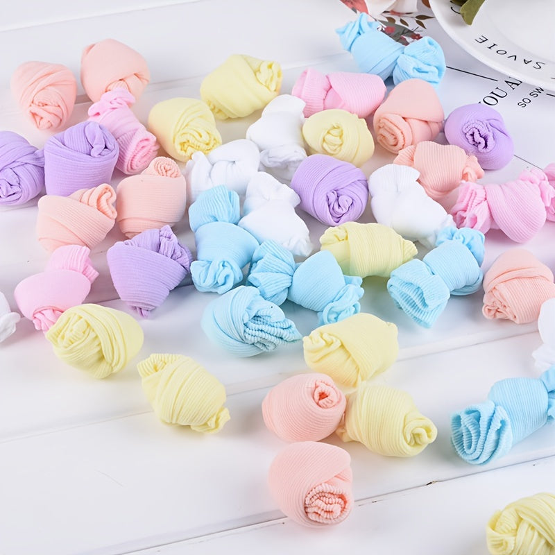 10 Pairs Girls Candy Colors Thin Socks for Spring & Summer