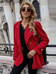 Chinese Year Slim Fit Lapel Blazer Coat Double Breasted