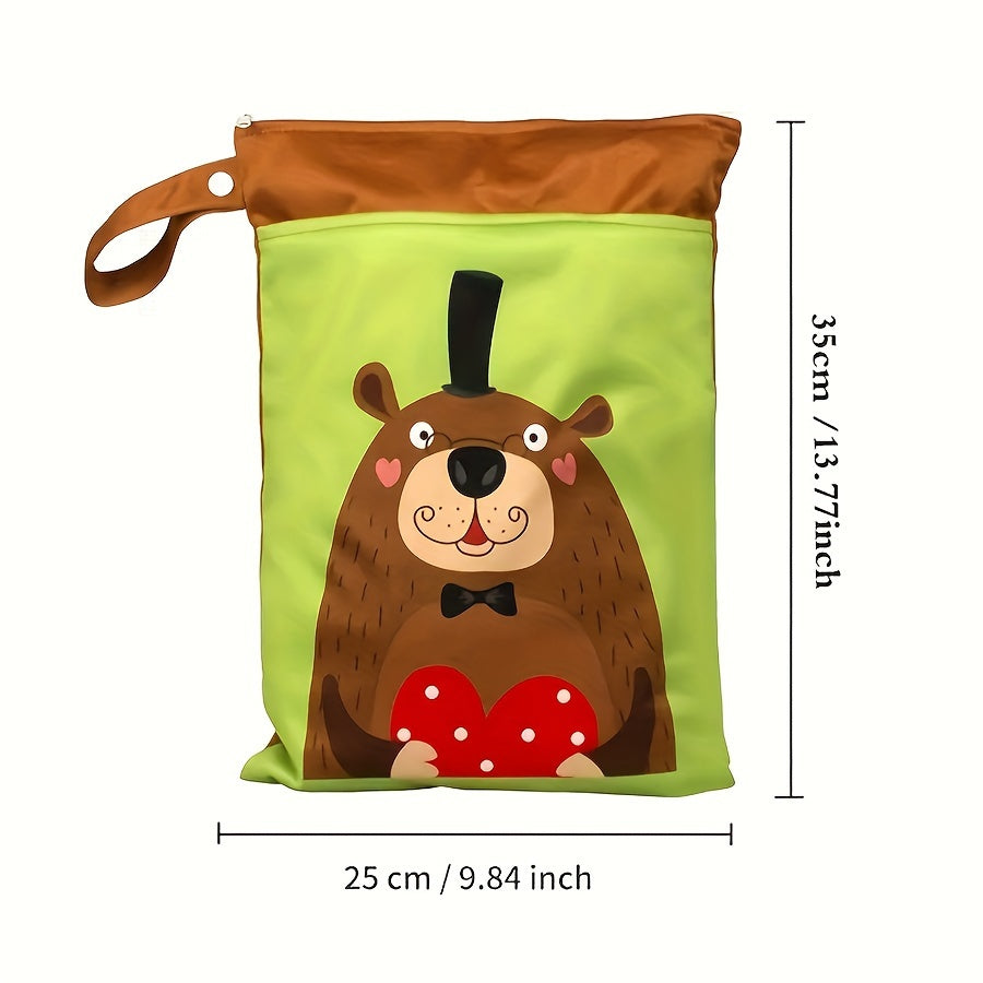 Animal Print Wet Bag Diaper Beach Travel Makeup Storage Bag