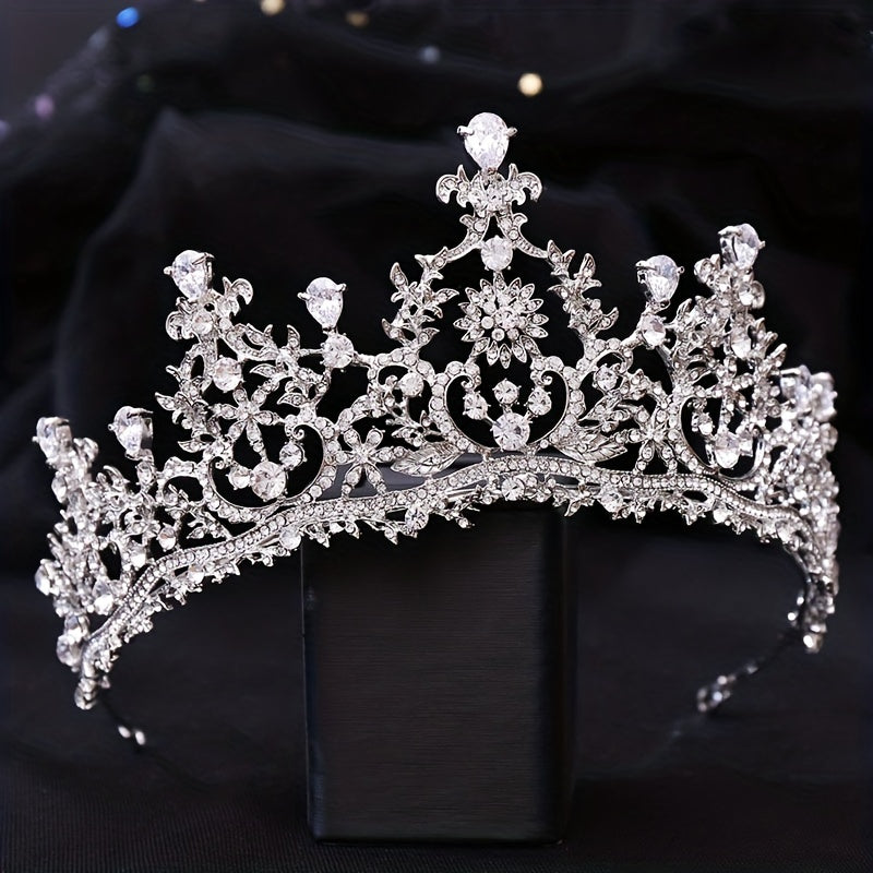 Rhinestone Crystal Crown Queen Tiara Headband Wedding Bridal Hair Accessories