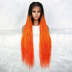 91 44 Cm Long Braided Synthetic Wigs Box Braided Knotless Cornrow Long Hair