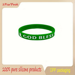 Minimalist Team Wishes & Blessings Slogan Silicone Bracelet Wrist Strap