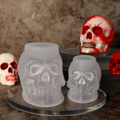 3pcs Skull Silicone Molds Clear 3D Candle Wax Casting Halloween Decor