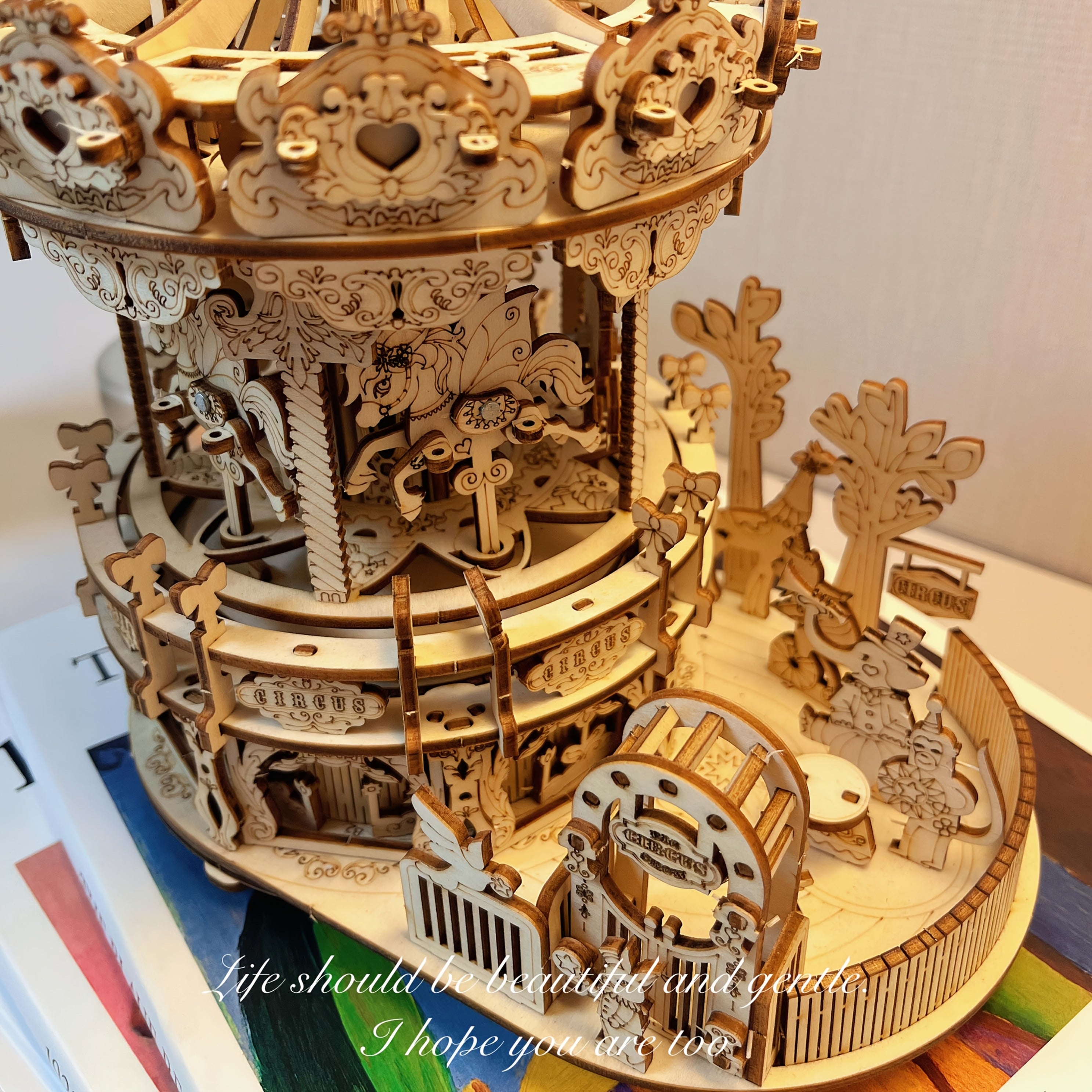 3D Wooden Puzzle DIY Music Box Model Toy Gift