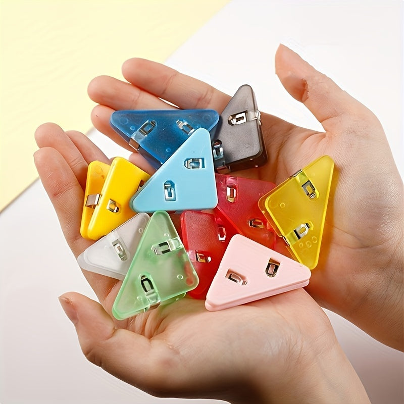 10pcs Triangle Corner Clips for Office Storage & Organization