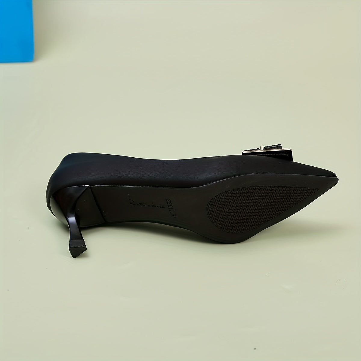 Metallic Buckle Slip-On Court Pumps Thin High Heels