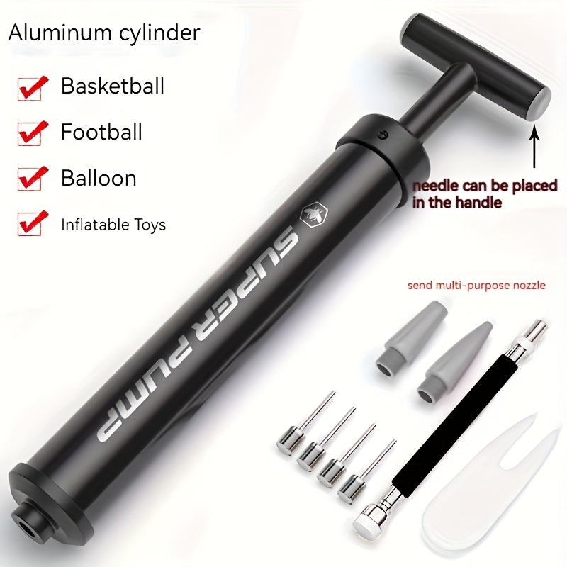 Portable Basketball Pump with Hose & Needle Ball Inflator