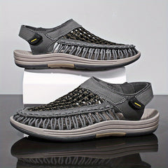 Men's Hollow Out Slip On Sandals Hook And Loop Fastener