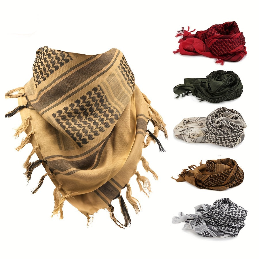 Camouflage Tassel Scarf Hip Hop Skull Jacquard Shawl