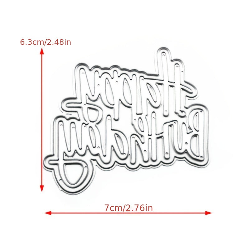 1pc Happy Birthday Cutting Dies DIY Metal Carbon Steel Mold