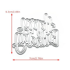1pc Happy Birthday Cutting Dies DIY Metal Carbon Steel Mold