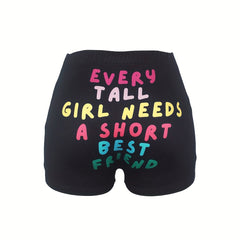 Skinny Shorts Casual Elastic Waist Shorts Women's Clothing