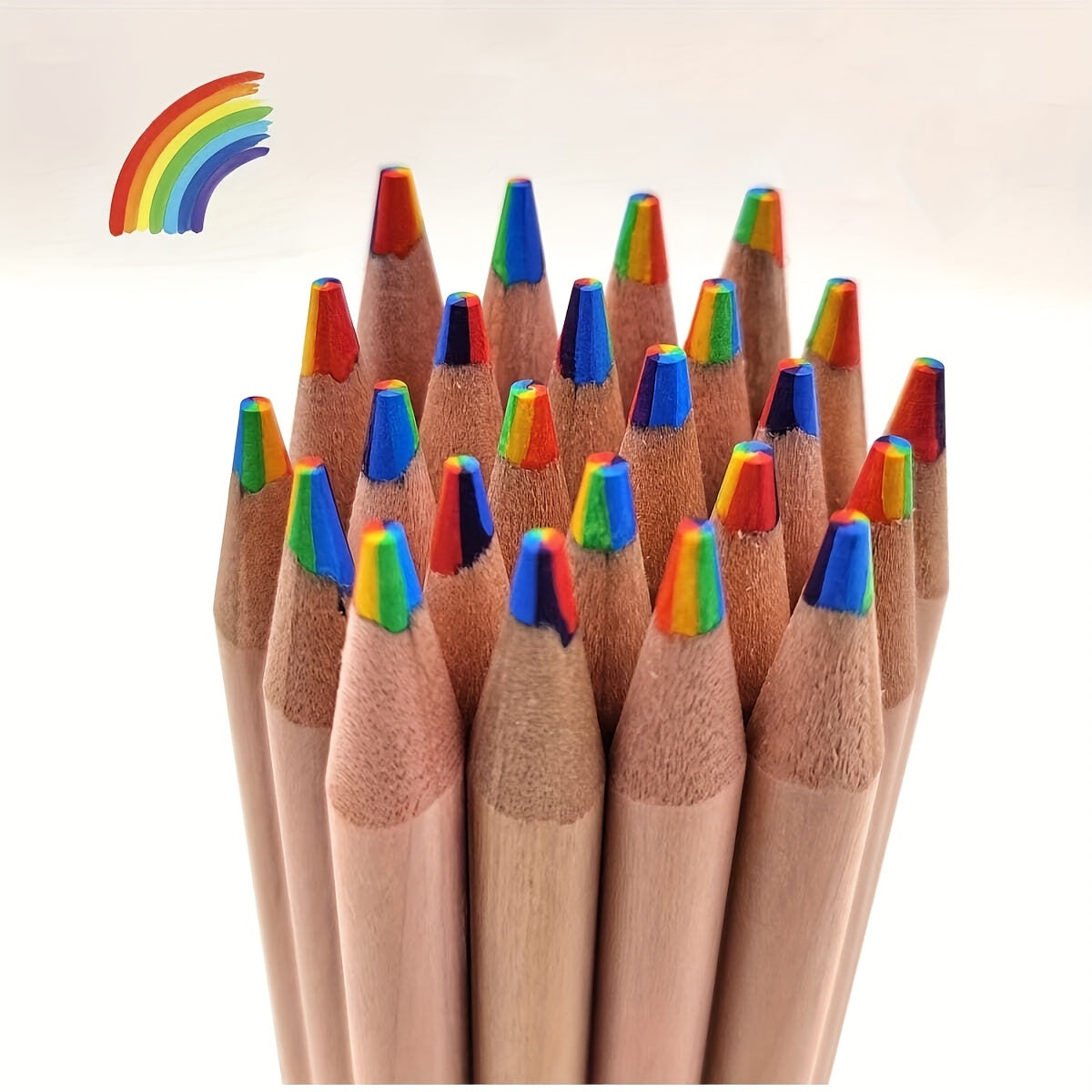 7 Colors Log Rainbow Core Pencil Wooden Pencil