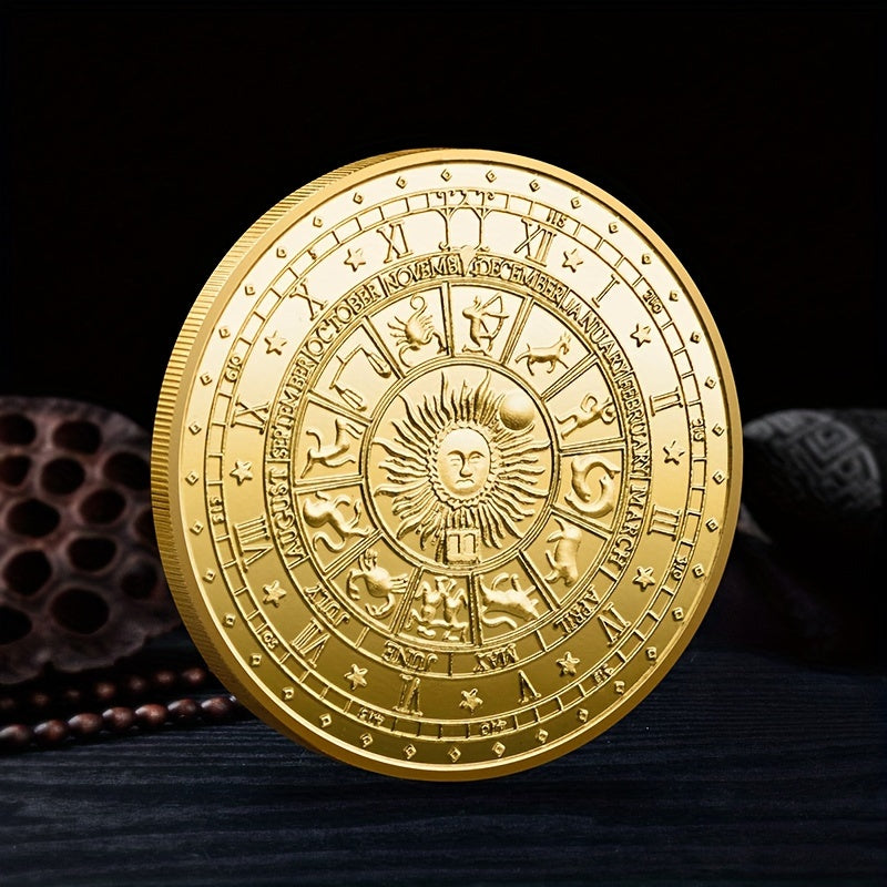 1pc Tarot Wish Coin Zodiac Lucky Coin Christmas Halloween Year's Gift