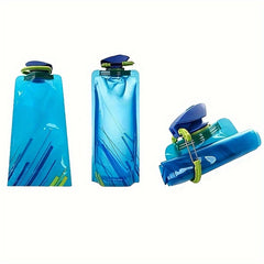 2pcs Portable Sports Water Bottle 700ml Foldable Water Bag