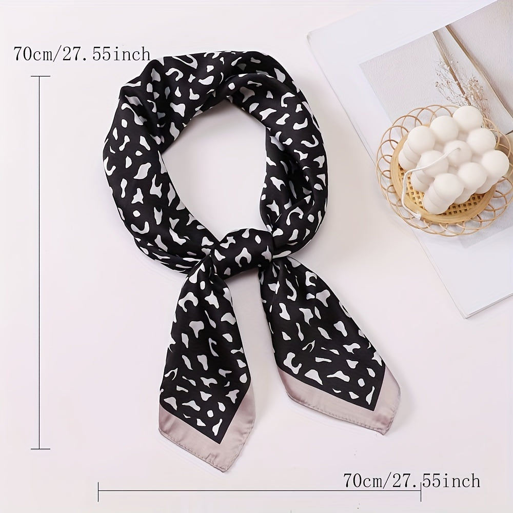 Leopard Print Bandana Vintage Silk Headscarf