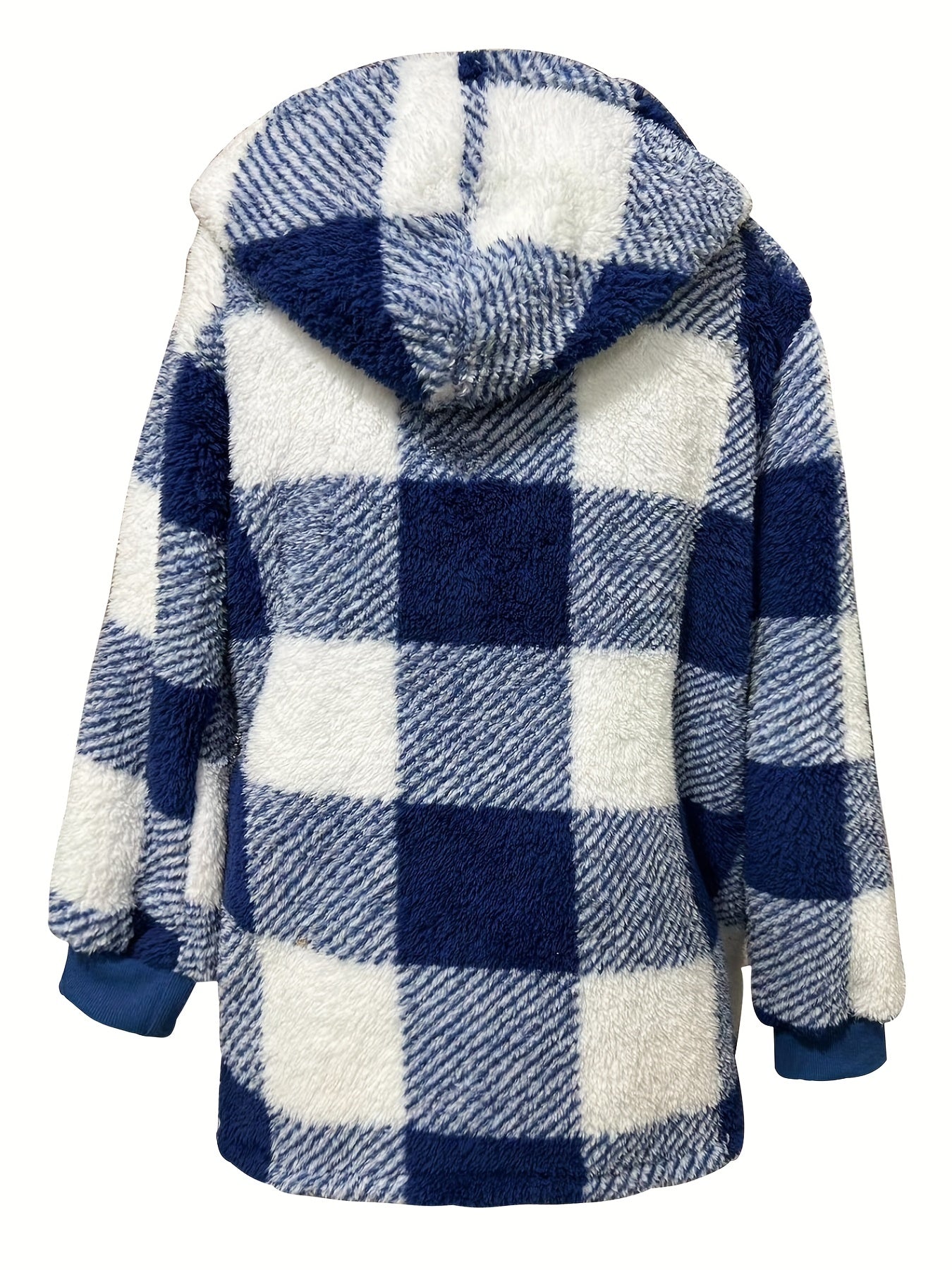 Plaid Print Hooded Jacket Zip Up Outerwear