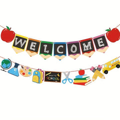School Season Back To School Letter Pull Flag Party Decoration