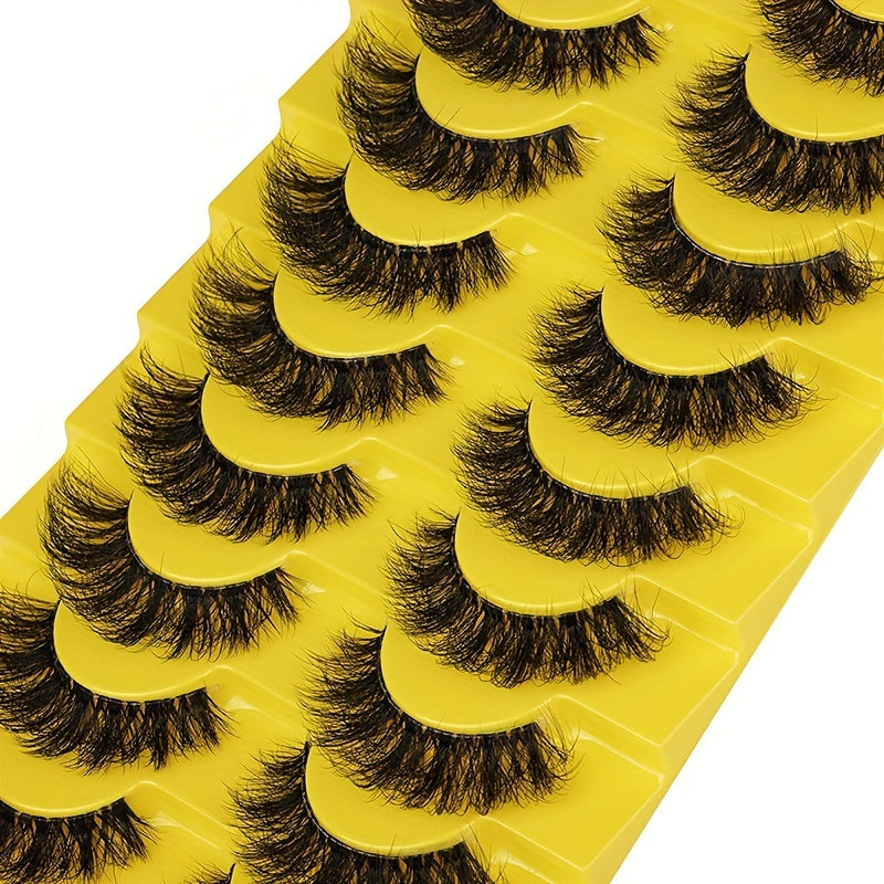10 Pairs 3D Faux Mink Lashes Soft Wispy Volume Natural False Eyelashes