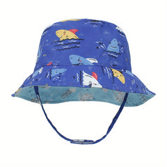 Kids' Cartoon Bucket Hat for Outdoor, Reversible Design